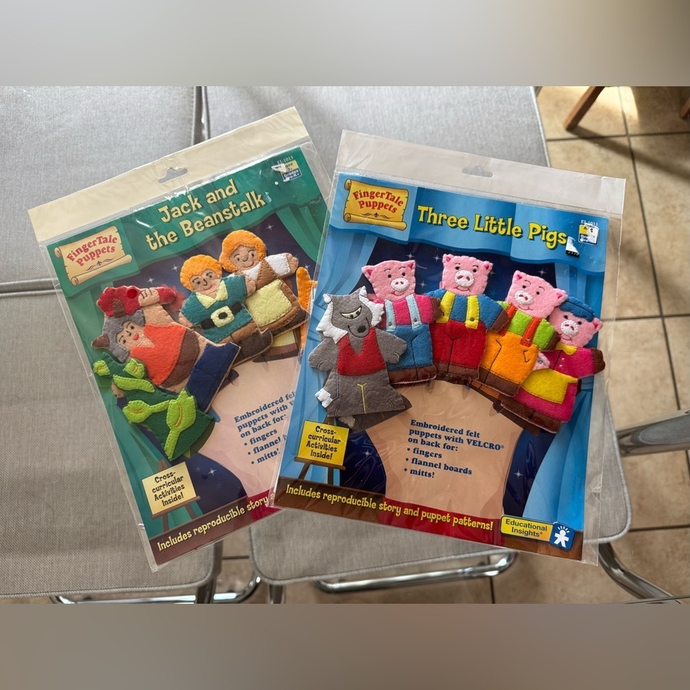 Finger Puppet Story Set - Jack and the Beanstalk & Three Little Pigs kids‎ toys